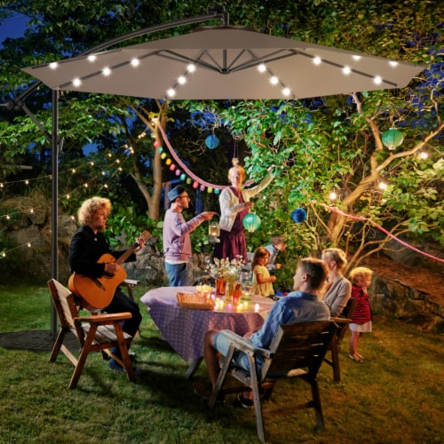 Outdoor solar umbrella lights hotsell