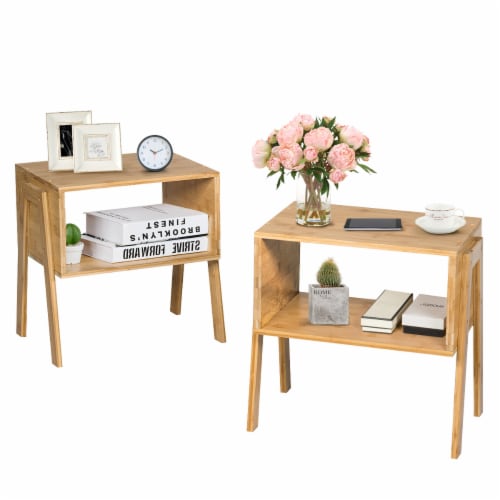 Bamboo nightstand set of 2 deals