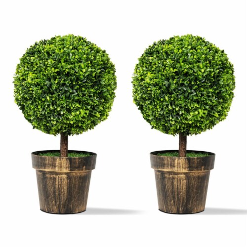 Faux Boxwood Ball, 18 Green Topiary Plant