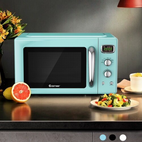 Costway 0.9Cu.ft. Retro Countertop Compact Microwave Oven 900W 8