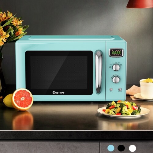 Costway 0.7Cu.ft Retro Countertop Microwave Oven 700W LED Display