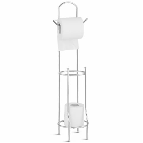 Free Standing Toilet Paper Holder Stand Paper Dispenser Bathroom Paper  Organizer