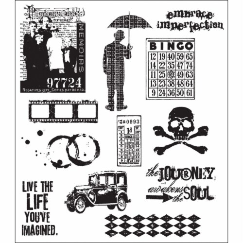 Tim Holtz Cling Stamps 7 X8.5 -Mini Muse Perspective: front