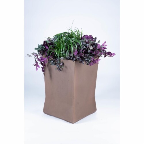Commercial Zone 724365 18 x 18 x 28 in. Medium Planter, Old Bronze Perspective: front