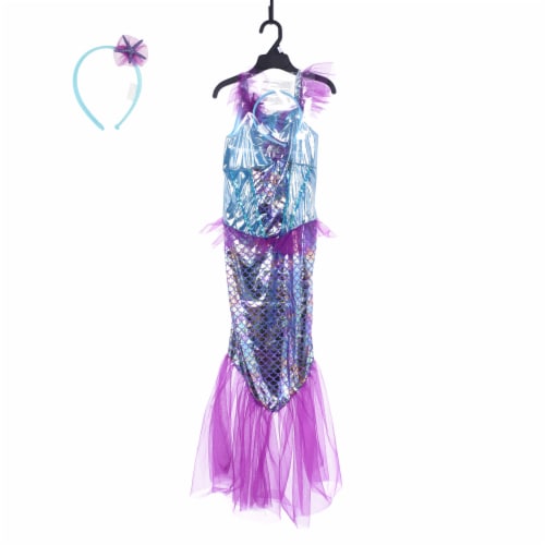 Seasons Youth 8-10 Iridescent Mermaid Costume Perspective: front