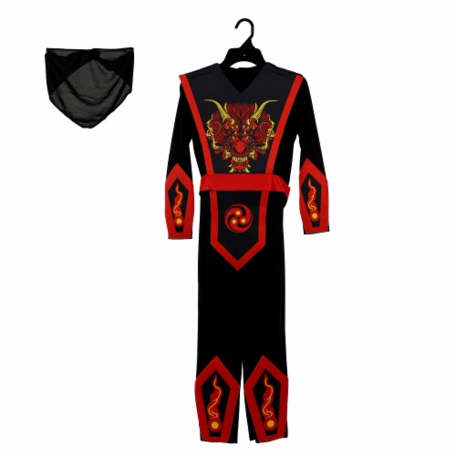 Seasons Fire Ninja Youth 8-10 Halloween Costume Perspective: front