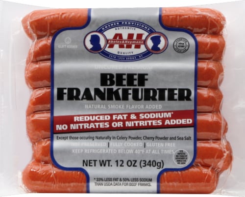 Abeles & Heymann Reduced Fat and Sodium No Nitrates or Nitrites Added Beef Frankfurter Perspective: front