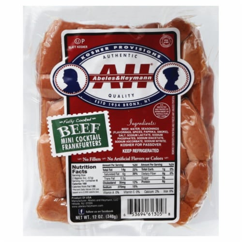 Abeles & Heymann® Beef Mini Cocktail Frankfurters Perspective: front