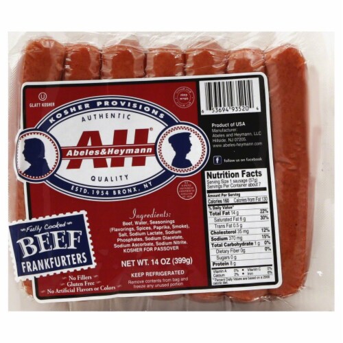 Abeles & Heymann Kosher Beef Frankfurters Perspective: front