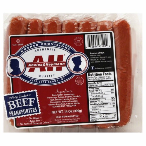 A & H All Beef Kosher Hot Dogs 14 oz. – Shop Abeles Heymann