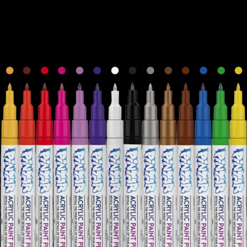 PINTAR Metallic Markers/Pens Paint for Rock Painting, Wood, Glass, Leather  - Pack of 14, 1 - Fry's Food Stores