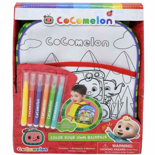 CoCoMelon Color Your Own Backpack Activity Set Perspective: front