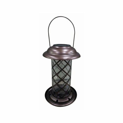 Wild Bird Metal Solar Lantern Feeder Perspective: front