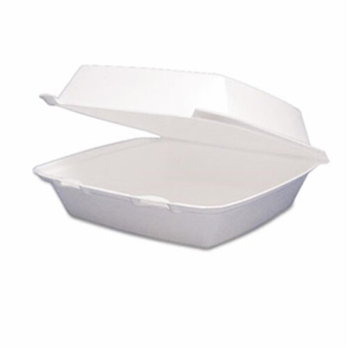 PCT 3-Compartment Foam Hinged Lid Containers, White - 150 Per Carton, 150 -  Kroger