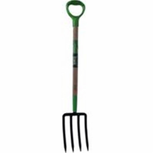 Floral Spading 4-Tine Fork With Poly D-Grip Handle  Silver Perspective: front