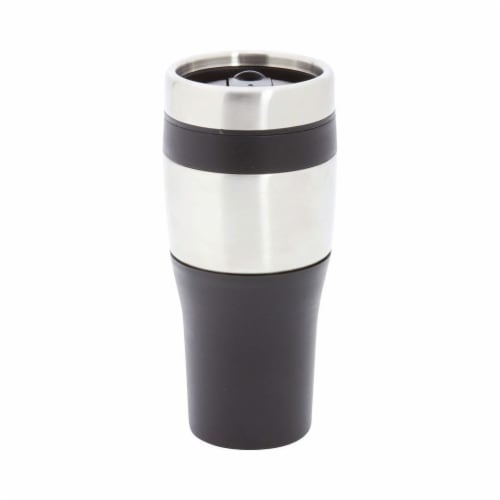 14 oz. Tumbler With Stainless Steel Wrap With No Leak Lid Perspective: front