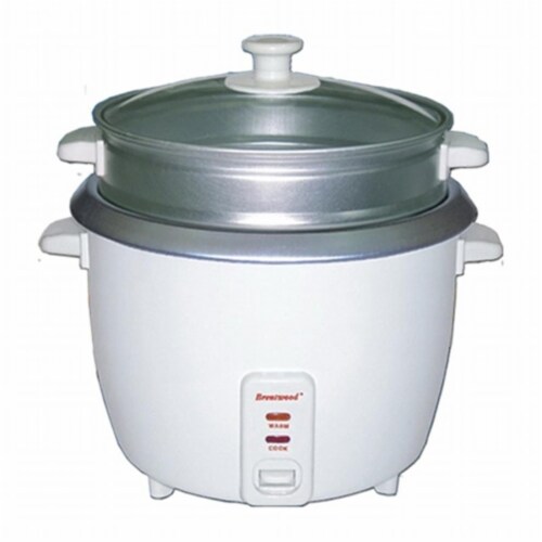 4 Cup - 0.8 Liter - Rice Cooker with Steamer - White Body Perspective: front