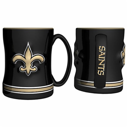 New Orleans Saints Coffee Mug - 14oz Sculpted Relief Perspective: front