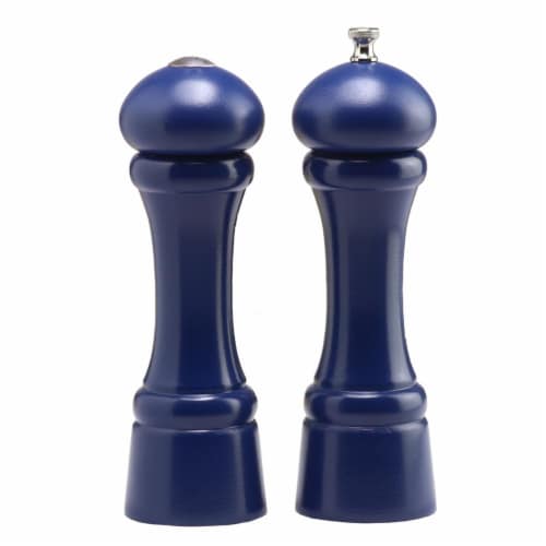 0 8 in. Cobalt Blue Pepper Mill and Salt Shaker Set Perspective: front