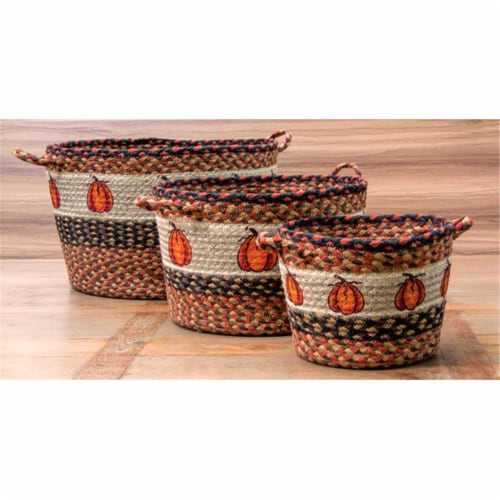 36-UBP222HPSM Small Printed Utility Basket, Harvest Pumpkin Perspective: front
