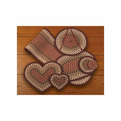 Burgundy-Mustard Round Trivet Perspective: front