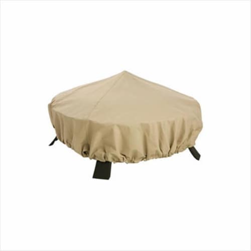 Fire Pit Cover in Tan Perspective: front