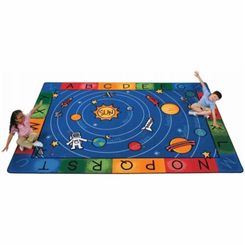 Milky Play Literacy 4.42 ft. x 5.83 ft. Rectangle Rug Perspective: front