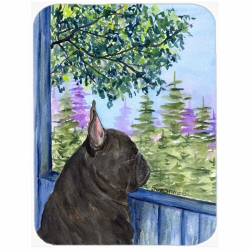 French Bulldog Glass Cutting Board - Large, 15 H x 12 L in. Perspective: front