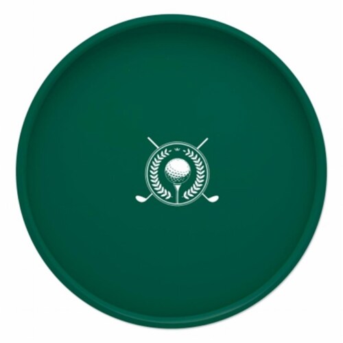 Kasualware 14 in. Round Serving Tray Green Golf Perspective: front
