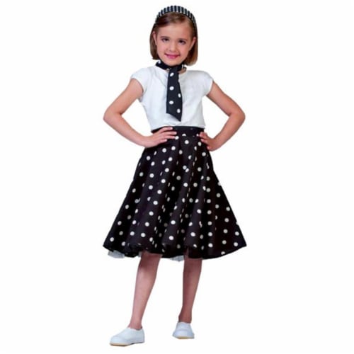 Sock Hop Skirt Child Black Whi Perspective: front