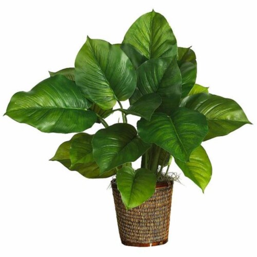 29 Inch Large Leaf Philodendron Silk Plant Real Touch Perspective: front
