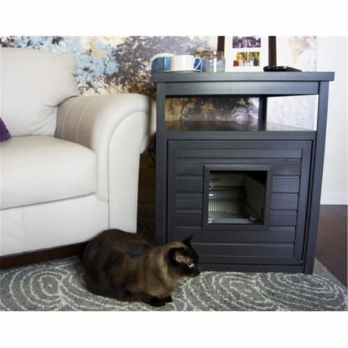 EHLB002-03 Habitat N Home Espresso Jumbo Litter Loo End Table - Russet Perspective: front