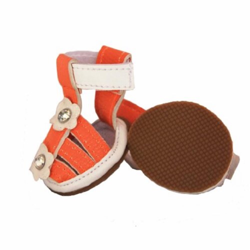 Buckle-Supportive Pvc Waterproof Pet Sandals Shoes - Set Of 4 Perspective: front