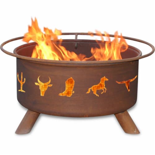 Western Cowboy Fire Pit Perspective: front