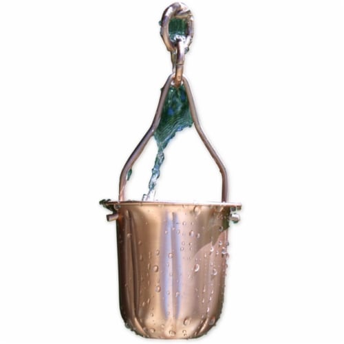 Copper Pot Rain Chain Perspective: front