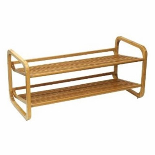 Bamboo Shoe Rack - 2 Tier Perspective: front