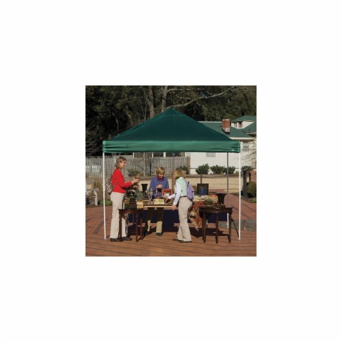 10x10 ST Pop-up Canopy Green Cover Black Roller Bag Perspective: front