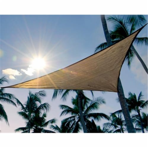 16 ft. - 4 9 m Triangle Shade Sail - Sand 160 gsm Perspective: front