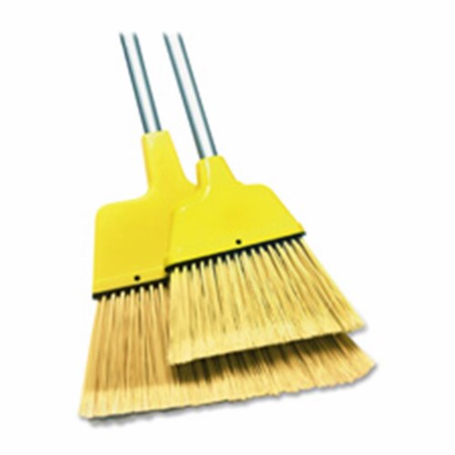 Angle Broom- High Performance Bristles- 12in. W- Yellow Perspective: front