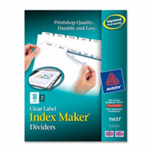 Avery Index Maker For Laser Printers 5 White Tabs 3-Hole Punched Clear