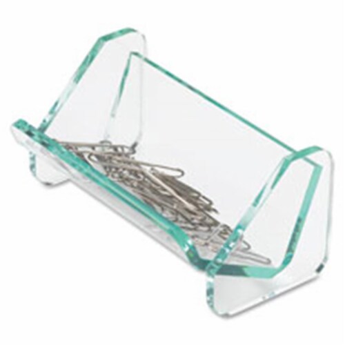 Paper Clip Holder&#44; 3.88 in. x 2.5 in. x 1.88 in.&#44; Clear-Green Perspective: front