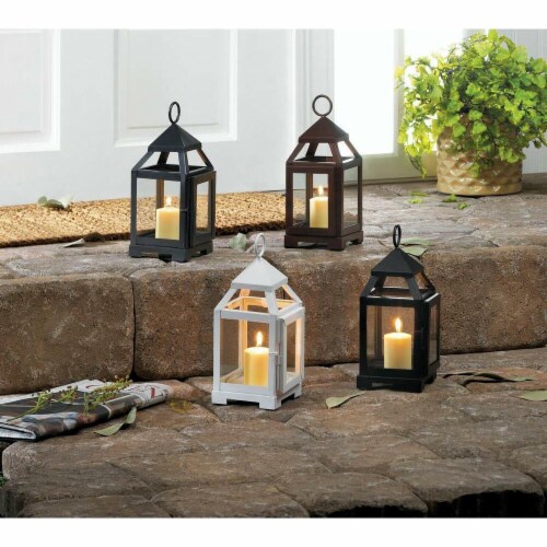 Mini Contemporary Candle Lantern, Silver Perspective: front