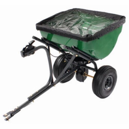 TBS4500PRCGY 100 lbs. Tow Behind Broadcast Spreader Perspective: front