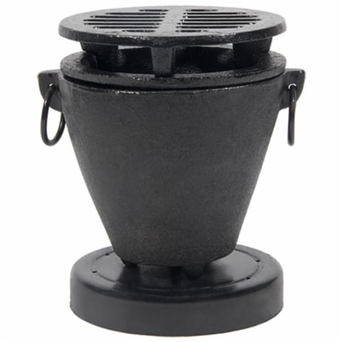 3.5 in. x 4.75 in. Cast Iron Hibachi - Black Perspective: front