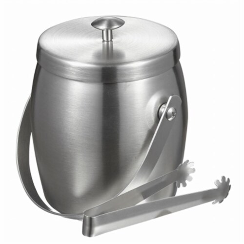 Symon Stainless Steel Double Wall Ice Bucket with Tongs Perspective: front