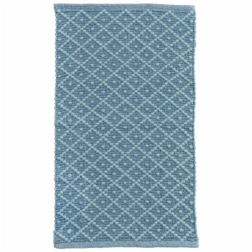 Feizy Diamond Accent Rug - Light Blue Perspective: front