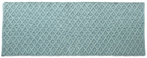 Feizy Diamond Rug Runner- Light Blue Perspective: front