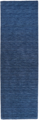 Feizy Rugs Midnight Navy Blue Luna Hand Woven Marled Wool Runner Rug Perspective: front