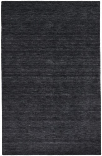 Feizy Luna Hand Woven Marled Wool Area Rug - Black/Dark Gray Perspective: front