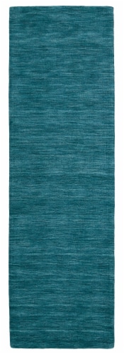Feizy Rugs Luna Hand Woven Marled Wool Area Rug - Teal Blue/Green Perspective: front
